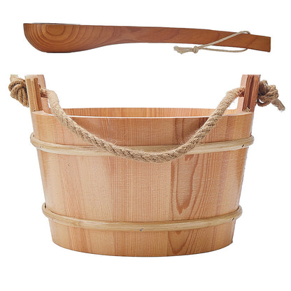 SaunaPartsWorld 4Lite Red Cedar Wood Sauna Bucket & Ladle Set