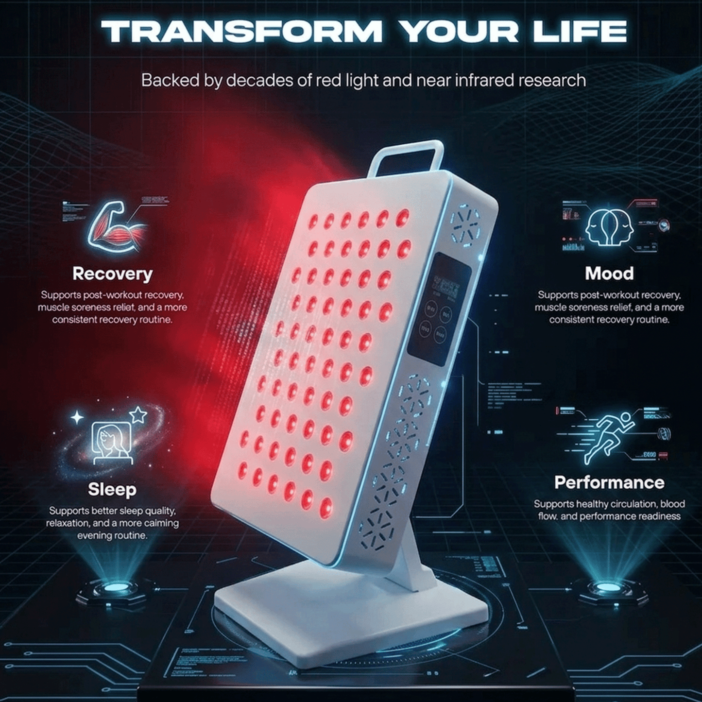Red Light Core 60LEDs Red Light Therapy -Upgrade Your Infrared Sauna with Medical-Grade Red Light Therapy