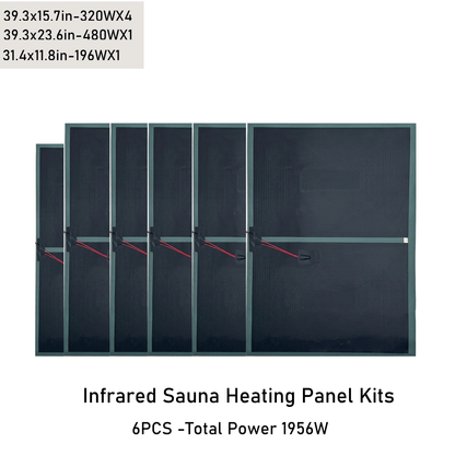 120V Infrared Sauna Heater Kit 1956W – DIY Infrared Sauna Panel Kit for Home, Carbon Ceramic Heating Panels, Sauna Heater Panels System, Infrared Heat Panels for 1-2 Person Sauna Room