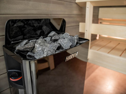 ETL Certified Harvia The Wall Electric Sauna Heater, Powerful 240V Sauna Stove , Electric Heater for Dry Sauna Room, Built-In Controls  (6kW - Black)