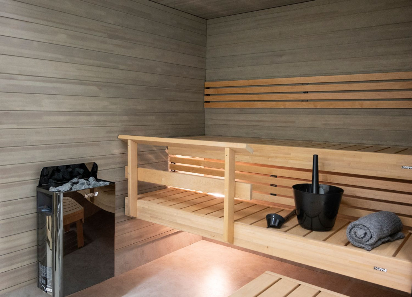 ETL Certified Harvia The Wall Electric Sauna Heater, Powerful 240V Sauna Stove , Electric Heater for Dry Sauna Room, Built-In Controls  (6kW - Black)