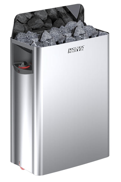 ETL Certified Harvia The Wall Electric Sauna Heater, Powerful 240V Sauna Stove , Electric Heater for Dry Sauna Room, Built-In Controls  (6kW - Black)