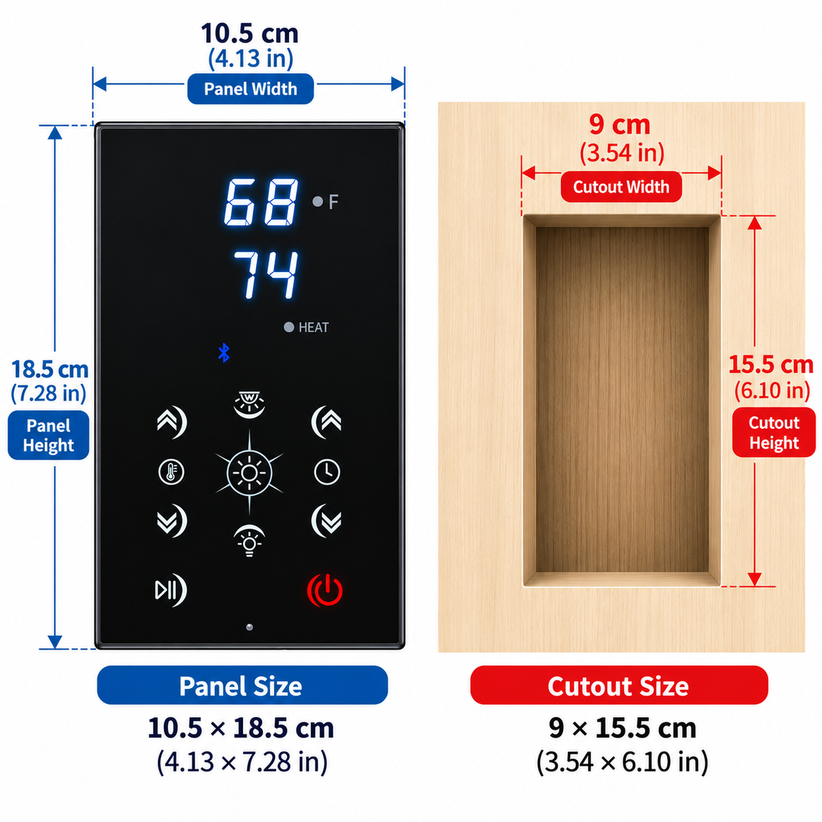 DIY UNIVERSAL SAUNA WI-FI CONTROL PANEL & POWER SUPPLY KIT REPLACEMENT KIT POR-3 (SC-128BOX)