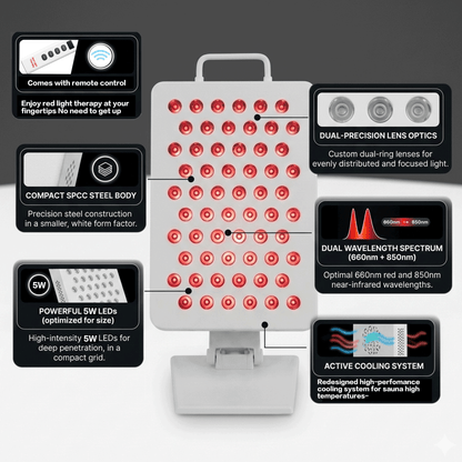 Red Light Core 60LEDs Red Light Therapy -Upgrade Your Infrared Sauna with Medical-Grade Red Light Therapy