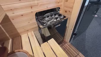 ETL Certified Harvia The Wall Electric Sauna Heater, Powerful 240V Sauna Stove , Electric Heater for Dry Sauna Room, Built-In Controls  (6kW - Black)