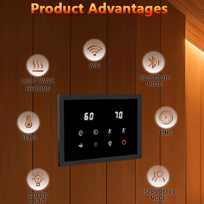 WiFi Infrared Sauna Control Panel Kit – Universal Replacement Controller for Infrared Sauna Repair & DIY Sauna -LW21 (110-240V 3000W Power Supply)