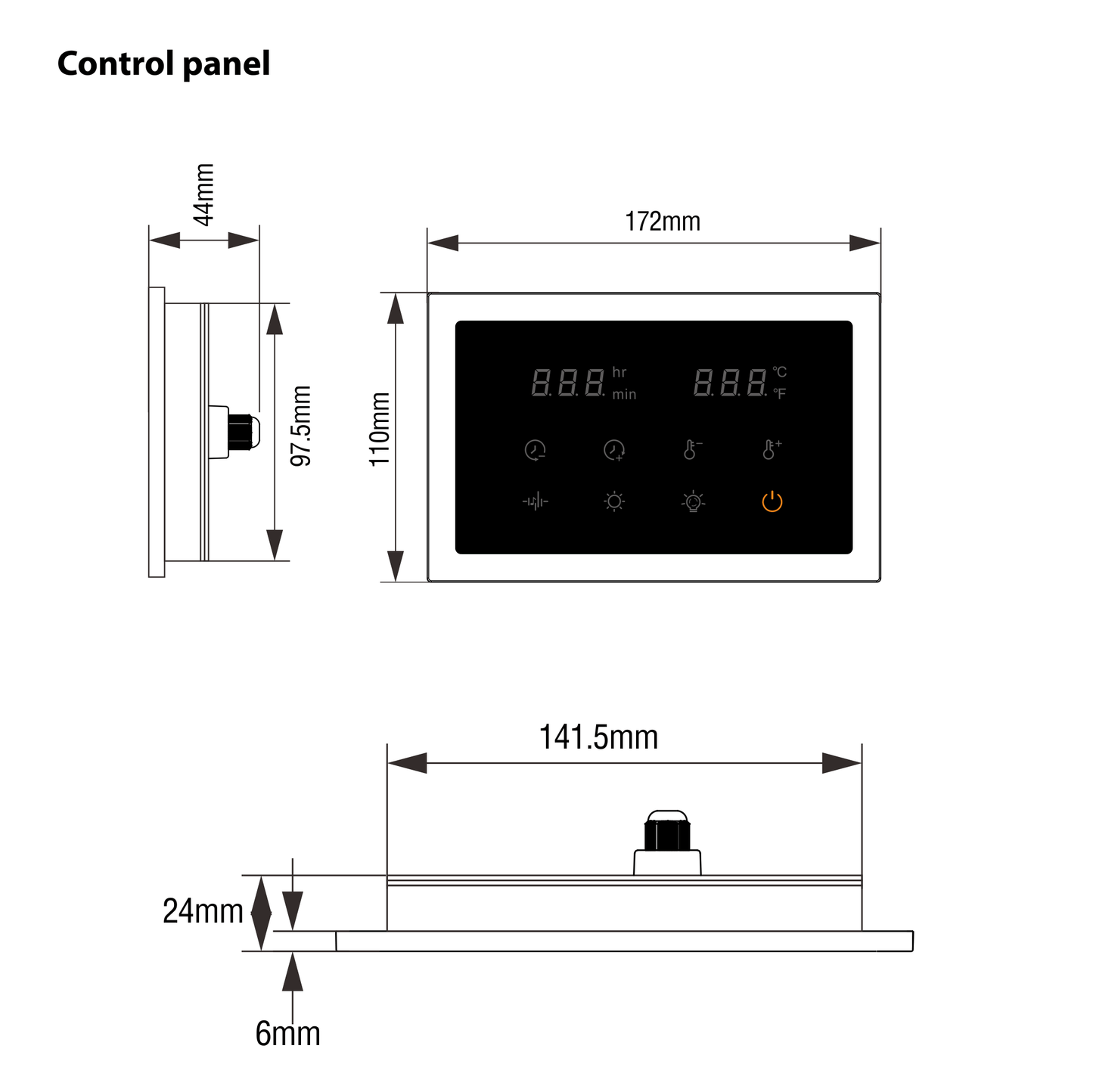 WiFi Infrared Sauna Control Panel Kit – Universal Replacement Controller for Infrared Sauna Repair & DIY Sauna -LW21 (110-240V 3000W Power Supply)