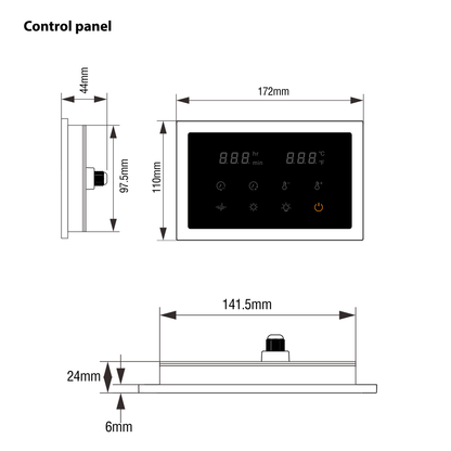 WiFi Infrared Sauna Control Panel Kit – Universal Replacement Controller for Infrared Sauna Repair & DIY Sauna -LW21 (110-240V 3000W Power Supply)